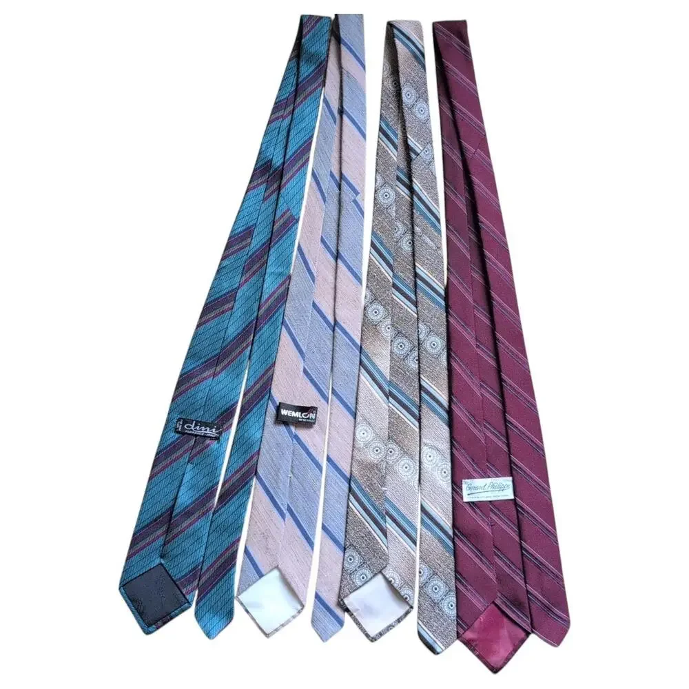 Vintage Ties Lot Striped‎ Dini Wemlon Gerard Philippe Wembley Paisley 80s 90s